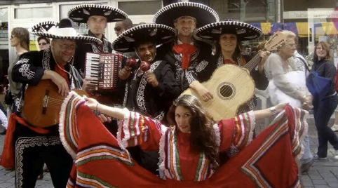 Humoristische bandering van de Mexicaanse Muziek