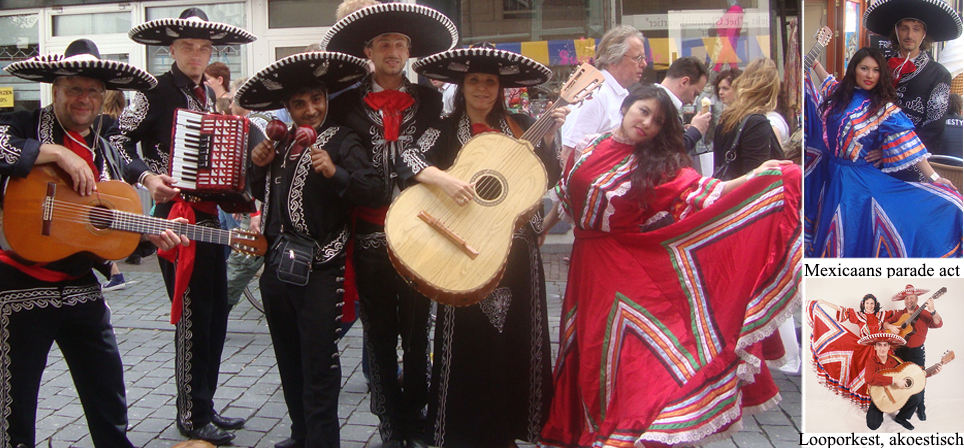 Mexicaanse muziek rond de tafels op de pleinen
